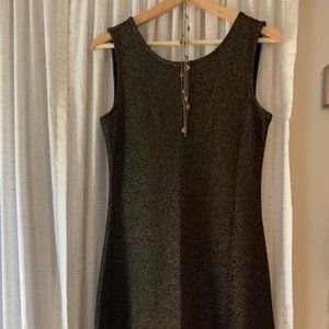 NWT Black/Gold Knit Sleeveless Gap Dress, Size Small Tall, Metallic, Low Back